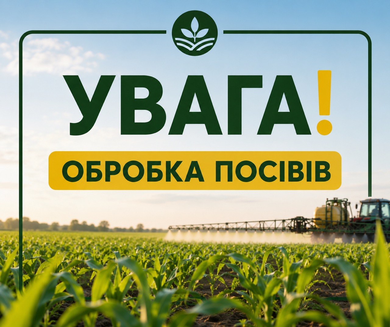 Повідомлення про проведення обробки посівів на території с. Мшана